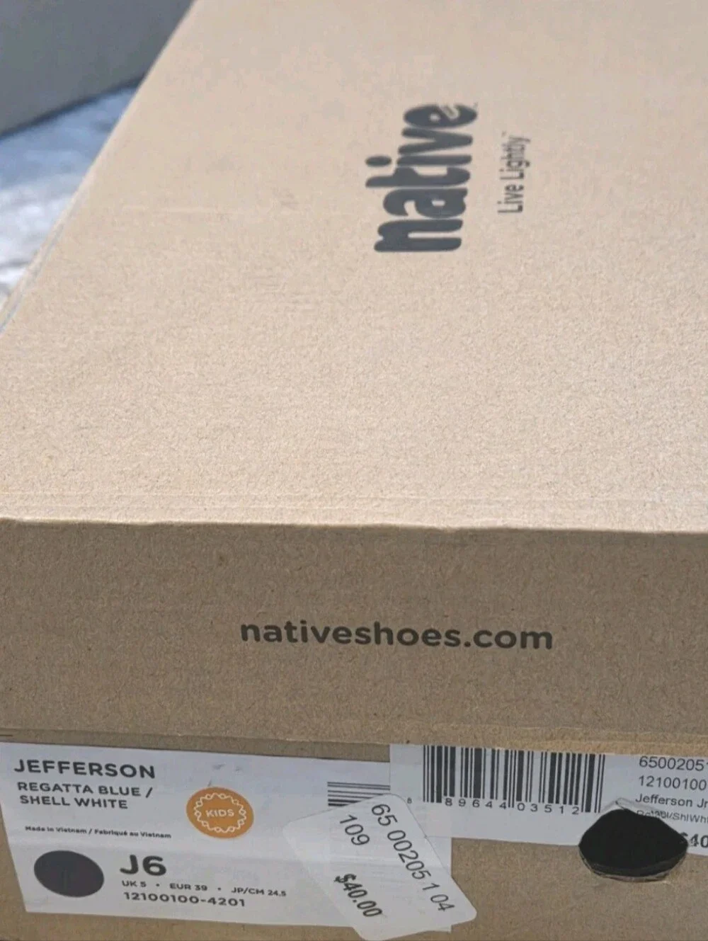 Native Unisex Jefferson Navy Blue Lightweight SlipOn Sneakers US Men Sz 6 Wmns 8